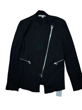 Veronica Beard Black Asymmetrical Zip Blazer